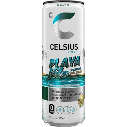 CELSIUS Sparkling Playa Vibe Functional Energy Drink - 12 fl oz Can