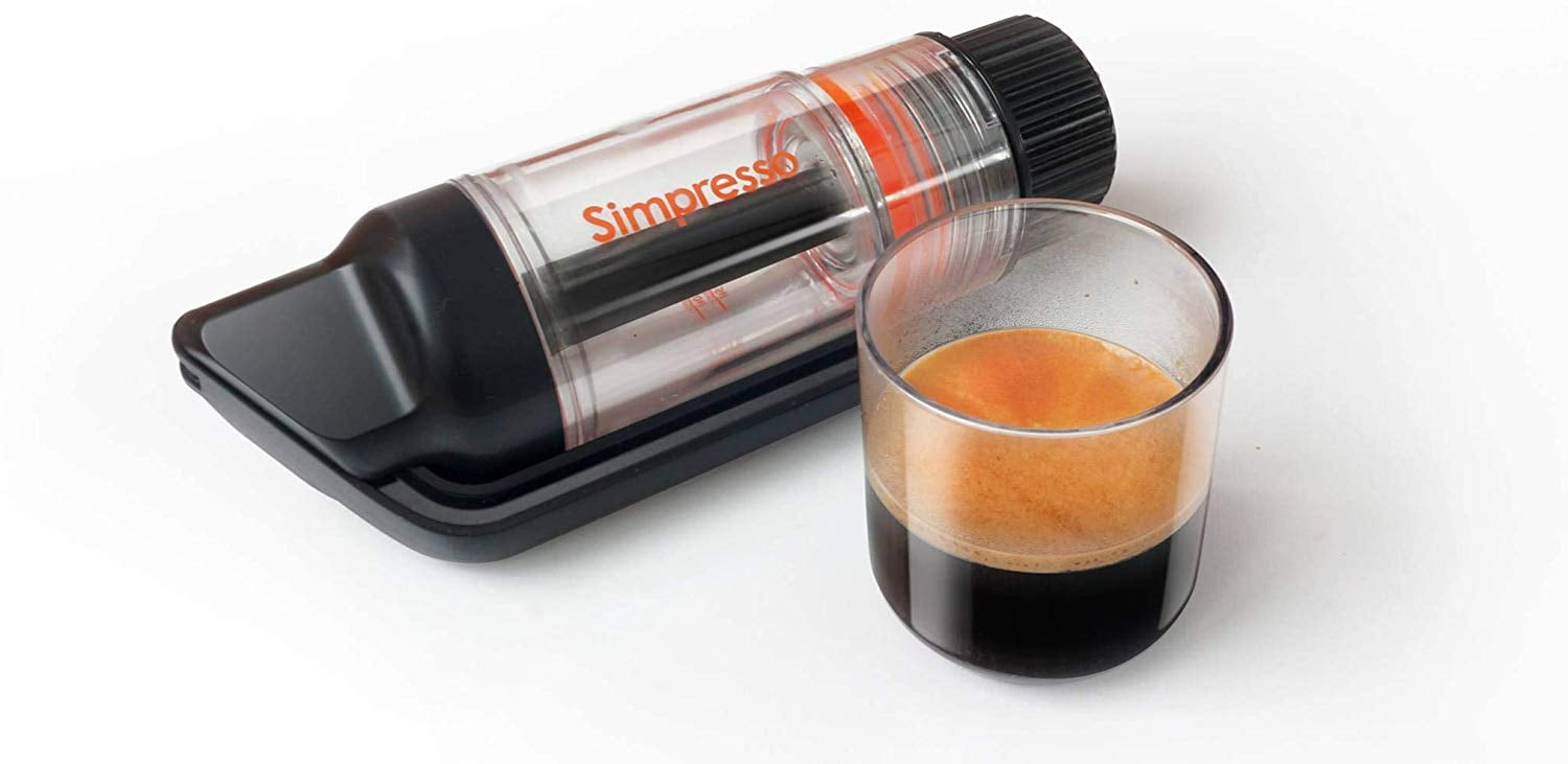 Simpresso Portable Espresso Maker | Compact Travel Coffee Maker Compatible with Nespresso Pods & Espresso Ground Coffee | Manually Operated | Premium Travel Package with All Accessories Included