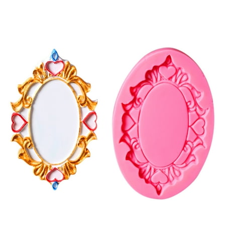 Fondant Border Molds Oval Chocolate Candy Fondant Cake Decorating Baking Tool Lace Border Silicone Mold Sugarcraft Gumpaste Molds ()