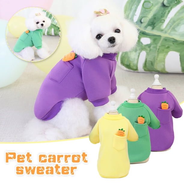 Fiudx Suéter de Zanahoria para Perros, Linda Ropa para Mascotas, Material de Poliéster Suave, Diseño Elegante para Perros Pequeños y Medianos, Ideal para Climas Cálidos y Fríos, Disponible En Tallas