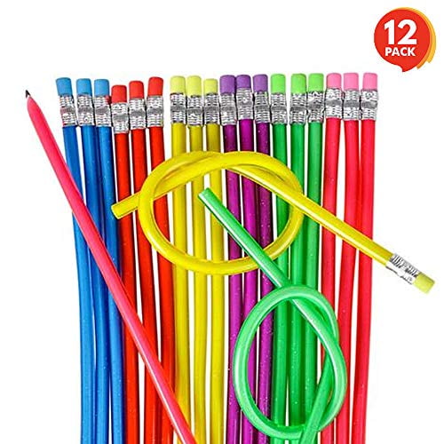 Bendy Pencils,ITOY&IGAME Pack of 30 Soft Flexible Bendy Pencils with Eraser Magic Pencils for Kids Writing School Fun Equipment Mixed Color