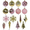 thumbnail image 6 of Jeco 40 Piece Shatterproof Plastic Christmas Ornament Set in Pink and Gold, 6 of 6