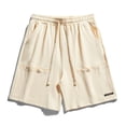 thumbnail image 4 of Men's Flex Cargo Shorts Multi-Pocket Elastic Waist Short Pants Drawstring Ripstop Straight Leg Camo Cargo Short Outdoor Casual Camo Hiking Work Casual Bermuda Shorts,Brown XL, 4 of 5
