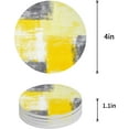 thumbnail image 1 of FMSHPON Geometric Abstract Oil Painting Style Yellow Set of 4 Round Coaster for Drinks, Absorbent Ceramic Stone Coasters Cup Mat with Cork Base for Home Kitchen Room Coffee Table Bar Decor, 1 of 6