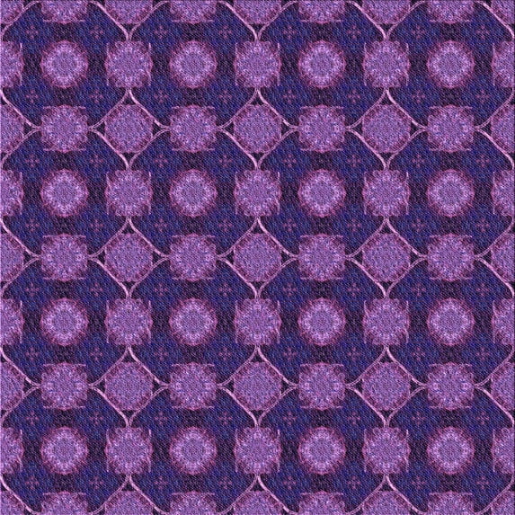Ahgly Company Indoor Square Patterned Purple Iris Purple Area Rugs, 6' Square
