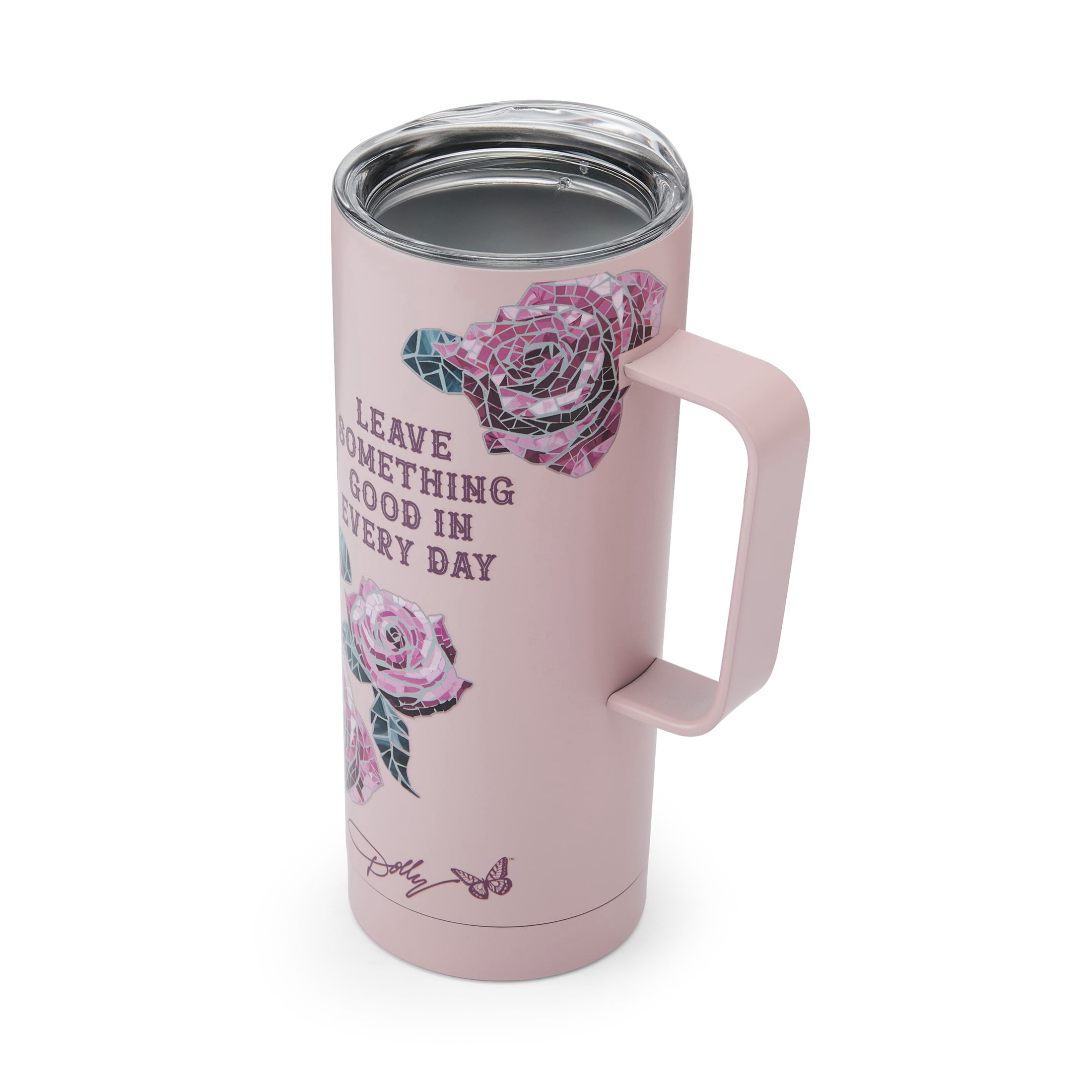 Dolly Parton 20 oz Double-Walled Stainless Steel Travel Mug Rose Pink
