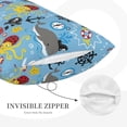 thumbnail image 3 of Fuzoiu Pirate Marine Animals Print Fuzzy Pillowcases, Super Soft Pillow Case Cover with Zipper for Bedroom, Sofa, Couch,Cozy Pillow Shams for All Seasons-16"x24", 3 of 6