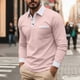 thumbnail image 1 of Ceisia Men Casual Color Block Half Zipper Lapel Pullover Long Sleeve Gift Fashion Daily Outdoor Athletic Casualwear Top, 1 of 8