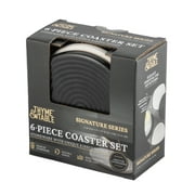Thyme & Table 6 pack Ceramic Ribbed Coaster Set, Black