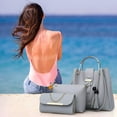 thumbnail image 5 of 3-Piece Women's Purse Set with Tote, Crossbody Bag, and Clutch in Synthetic Leather with Tassel Detail, 5 of 5