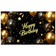 thumbnail image 6 of LUUFILx Happy 16th Birthday Backdrop Banner Gold Black Decorations Birthday Party Supplies Balloon Stars Photo Prop Background Photography, 6 of 7