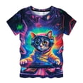 thumbnail image 4 of WOYY Graphic T-Shirt for Boys Cat Print Short Sleeve T Shirt Summer Kids Tee, Sizes 2-3, 4 of 4