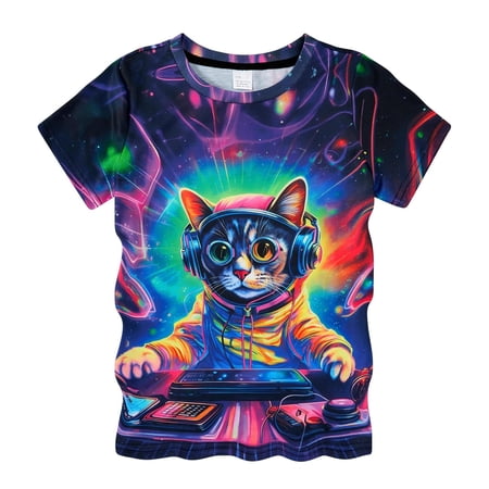 Toddler Kids Boys T Shirts Short Sleeve Graphic Print Shirts Casual Tee Youth Playground School Casual Summer Tees 3-4 Years