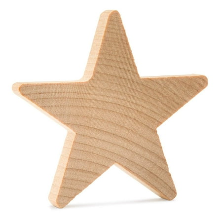 Wooden Star Shapes 10 Inch Large Patriotic Natural Wood Cutouts