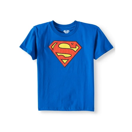 Royal Blue DC Comics Superman Logo with HD Ink Short Sleeve Tee (Little Boys & Big