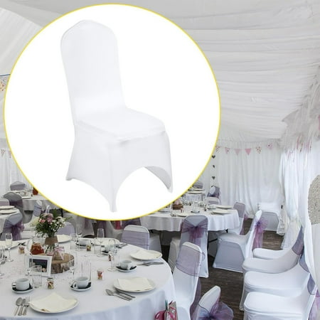 

High End Hotel Wedding Banquet Venue Polyester Piece White Chair Cover Elastic Chair Cover