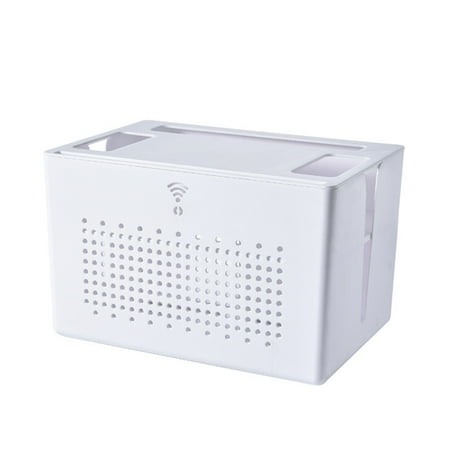 

YUOPEEA Double-layer Wireless Wifi Router Storage Box Desktop Socket Wire Organizer Box TV Set Top Rack Power Strip Hidden