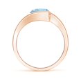thumbnail image 2 of ANGARA Natural Semi Bezel-Set Solitaire Round 1.6 ct Aquamarine Bypass Ring in 14K Rose Gold for Women (Size-8mm) | March Birthstone, Anniversary, Jewelry Gift for Women | Natural Aquamarine Ring, 2 of 10