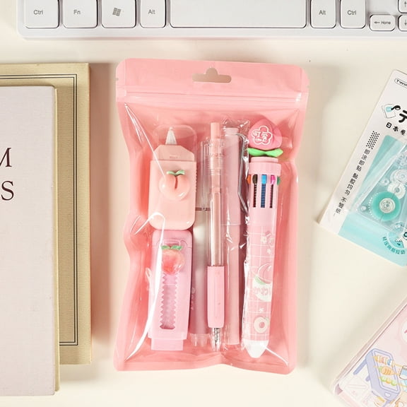 YEESHU Cute High Visual Animal Stationery Set Includes 10 Color Pen Pencil Highlighter Retractable Pen Correction Tape Eraser Home Office