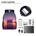 thumbnail image 6 of Xecao Sunset Truck Highway Print School Backpack with Laptop Compartment Small Travel Laptop Backpack for Women Men Waterproof College Backpack Simple School Bag, 6 of 8