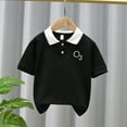 thumbnail image 2 of Boys' Polo Shirts Short Sleeve Black Button Down Shirt Lapel Collar School Uniform Boys Golf Shirt, 2 of 4