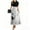 Gray, variant on TQWQT Work Dresses for Women 2025 Short Sleeve Floral Print Modest Maxi Dresses Empire Waist Flowy Patchwork Ruffle Hem A Line Dress Plus Size Teacher Outfits Black S