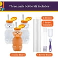 thumbnail image 4 of Special Supplies Honey Bear Straw Cup for Babies — Spill-Proof Juice Bottle, 6 Flexible Reusable Straws — Special Needs Assistive Cup, Pack of 3 Bottle, 4 of 10