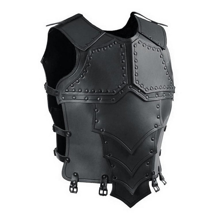 IMSHIE Leather Chest Armor, Retro Style Vest Armor for Chest and Back  Protection, Vintage Medieval Knight Costume for Men Equestrian imaginative  
