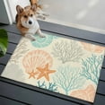 thumbnail image 4 of Coastal Turquoise Entryway Rug 2x3ft Washable Non Slip Bathroom Rug Indoor Floor Front Door Mat Ocean Coral Starfish Shell Modern Sea Rectangle Area Rugs Carpet for Kitchen Office Dining Room, 4 of 9