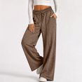 thumbnail image 4 of Girls Sweatpants 14-16 Baggy Elastic Waist Wide Leg Pants for Girls Open Bottom Cute Casual Sweat Trousers for Girls with Pockets, 4 of 6