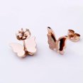 thumbnail image 5 of Silver/Gold/Rose Gold Frosted Butterfly Ear Studs Stainless Steel Women Earrings, 5 of 8