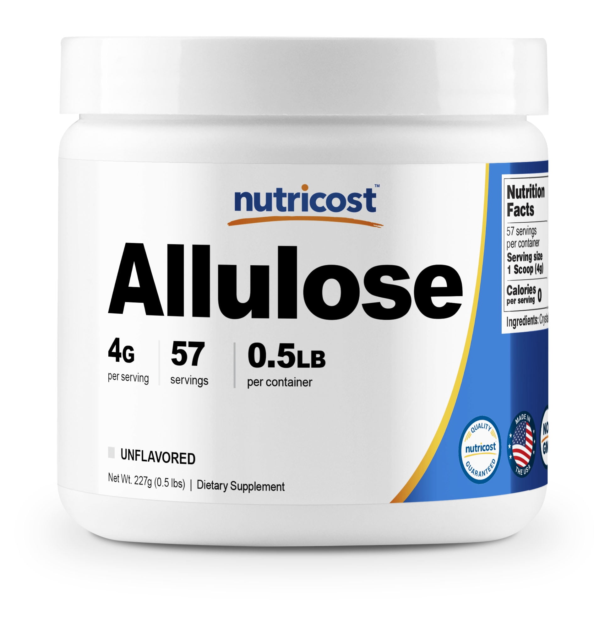 Nutricost Allulose Sweetener (8oz) KETO Sugar, 0 Calorie, Zero Net