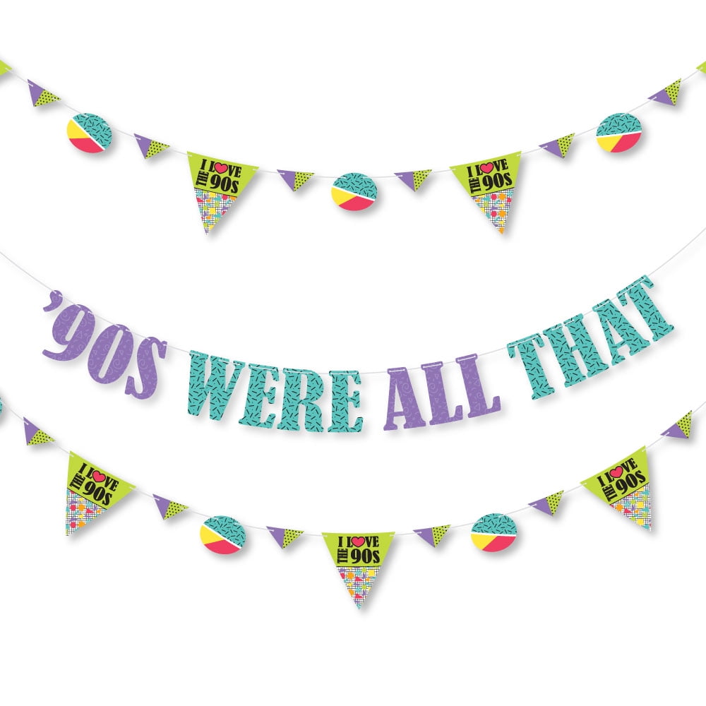 90's Throwback - 1990's Party Letter Banner Decoration - 36 Banner Cutouts and '90's were All That Banner Letters