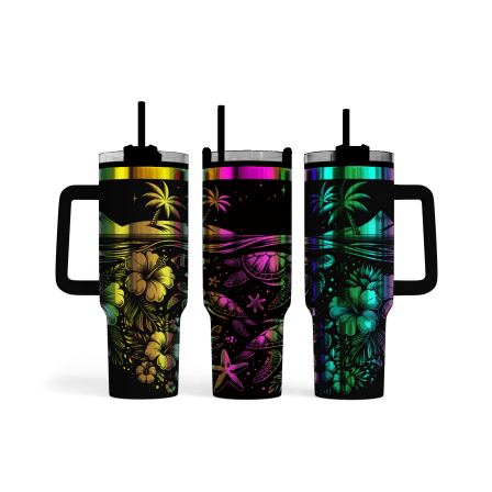 40oz Sea Turtle Tropical Insulated Stainless Steel Tumbler