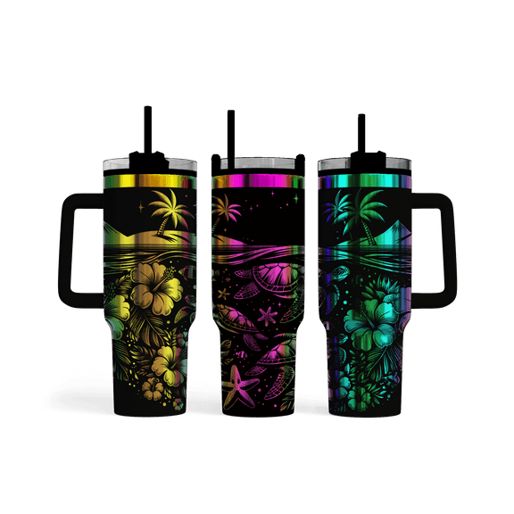 40oz Sea Turtle Tropical Insulated Stainless Steel Tumbler
