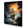 thumbnail image 2 of Designart "Moonlit Pirate Raid" Pirate Wall Art Print, 2 of 5