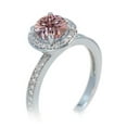 thumbnail image 3 of 2 Carat Unique Classic Halo Round Morganite and Diamond Bridal Ring Set on 10k White Gold, 3 of 3