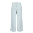 thumbnail image 5 of CPNG Girls Daily Casual Baggy Striped Pants Teen Girls Straight Soft Pants Loose Pockets Elastic Waist Pants(Light Blue,5-6 Years), 5 of 5