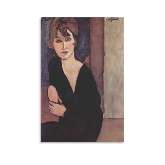 Amedeo Modigliani Print Painting Portrait of Madame Reynouard Posters Wall Art Painting Canvas Gift Living Room Prints Bedroom Decor Poster Artworks 08x12inch(20x30cm)