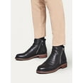 thumbnail image 5 of Difumos Men Casual Side Zip Bootie Shoes Non Slip Dress Boots Work Comfortable Leather Boot Black 11, 5 of 5