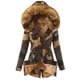 thumbnail image 1 of Chaqueta de algodón de otoño e invierno para mujer con cuello de piel y cordón, abrigo de camuflaje, chaqueta de algodón cálida para mujer, 1 of 5