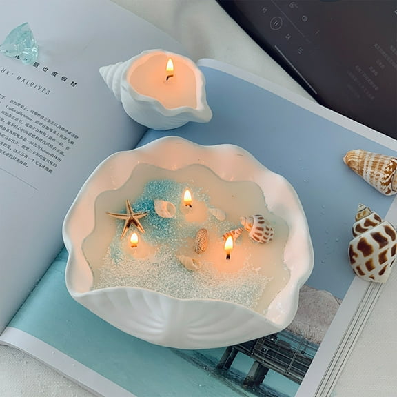 Hohaski Natural Candles,Conch Soy Wax Gel Candle with Oil Decorative Candles,therapeutic Candles for Women Meditation Stress
