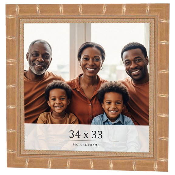 34x33 Frame Gold Real Wood Picture Frame Width 1.5 inches | Interior Frame Depth 0.5 inches |