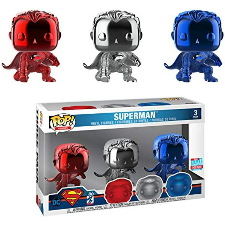 新作ウエア DC Funko POP! Heroes Superman Vinyl Figure 3-Pack [Chrome アメコミ