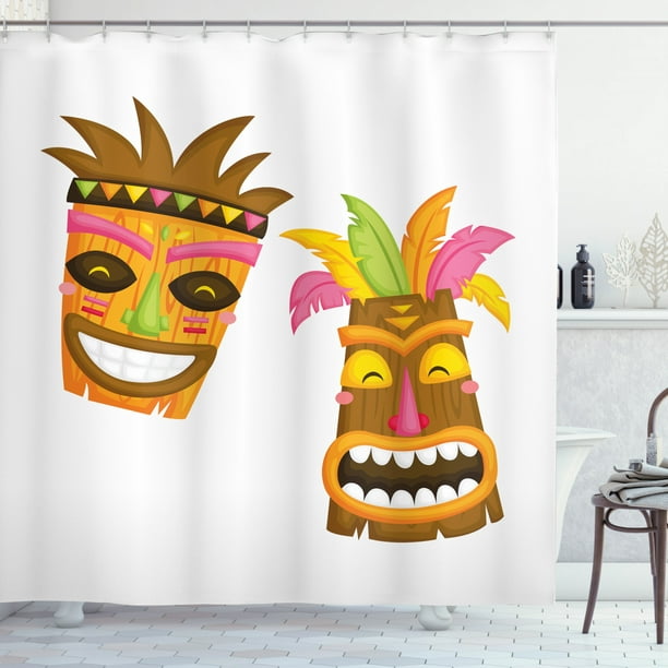Luau Shower Curtain Summer Party, Hawaiian Themed Shower Curtains
