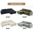 thumbnail image 4 of 111" L Shape Sofa Corduroy Couch Comfy Sectional Cloud Couch for Living Room Minimalist Modular Couches Sleeper Upholstered 3 Seat with Right -Side Chaise, 4 of 6