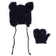 thumbnail image 1 of GOOHOCHY 1 juego de gorro y manoplas con orejeras para bebé, gorro de punto suave y cálido con orejas de bola esponjosas para bebés y niños pequeños, gorro de invierno para niños, 1 of 8
