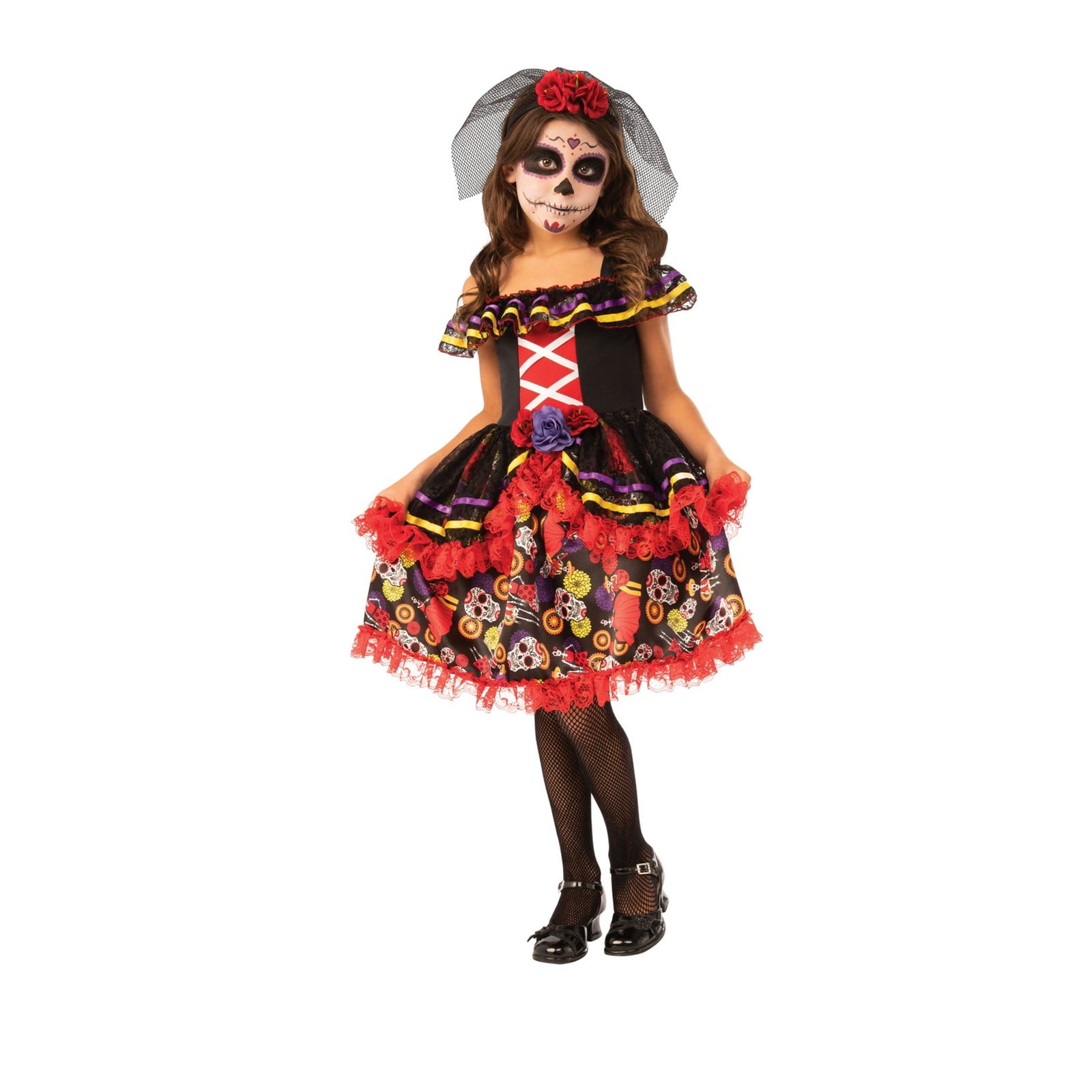 Halloween Day of The Dead Girl's Costume - Walmart.com