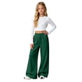 thumbnail image 2 of UACY Girls Sweatpants Wide Leg Drawstring Baggy Kids Pants Open Bottom Casual Loose Teen Joggers with Pockets (Blackish Green, 9-10 Years), 2 of 8