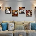 thumbnail image 2 of 4 Panels Modern kitchen Wall Decor coffee Canvas Wall Art for dining room Restoring ancient ways Coffee tableware Pictures coffee shop Giclee watercolor Painting Home decoration Prints Artwork, 2 of 6